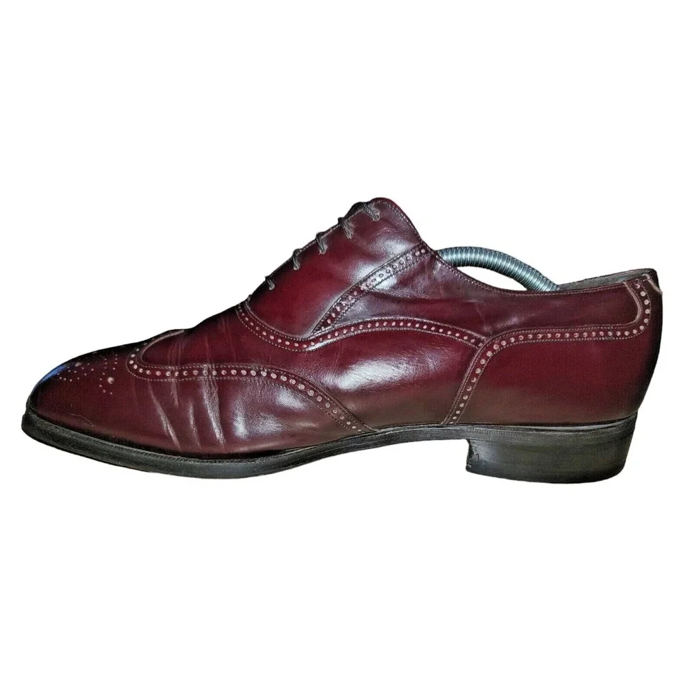 Florsheim Lexington Men's Burgundy Leather Wingtip Oxford Dress Shoes Sz 10.5 E‎